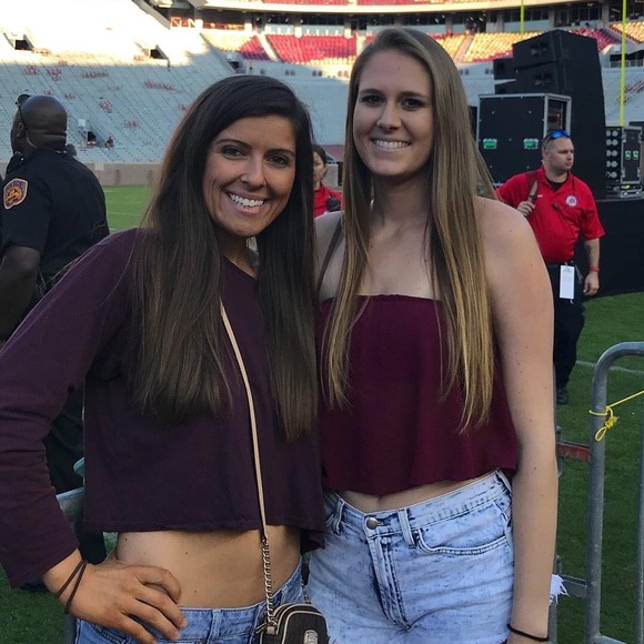 Garnet flowy strapless top - Picture 2 of 2